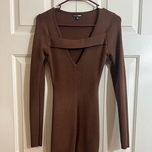 Fashion Nova Chocolate Brown Pencil Dress